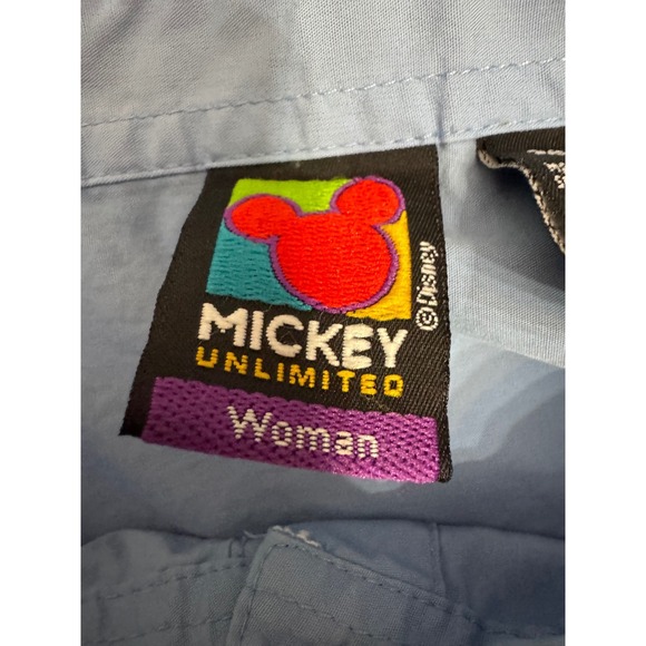 Vintage Jerry Leigh Mickey Mouse Light Blue Button Down Embroidered Size 26/28W - Picture 5 of 8